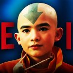 Aang in live-action Avatar: Last Airbender, Netflix logo in background