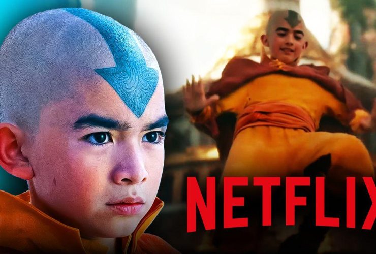 Avatar: Last Airbender Aang flying, Netflix logo