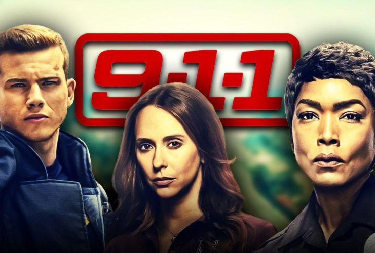 Peter Krause, Jennifer Love Hewitt, Angela Bassett, 9-1-1 logo