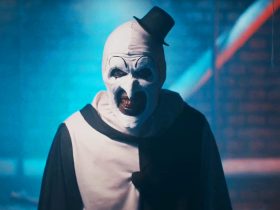 Arte de Terrifier, o ator palhaço conseguiu o show depois de uma improvisação desagradável