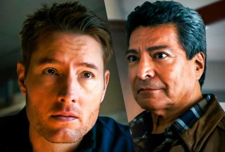 Tracker Justin Hartley and Gil Birmingham