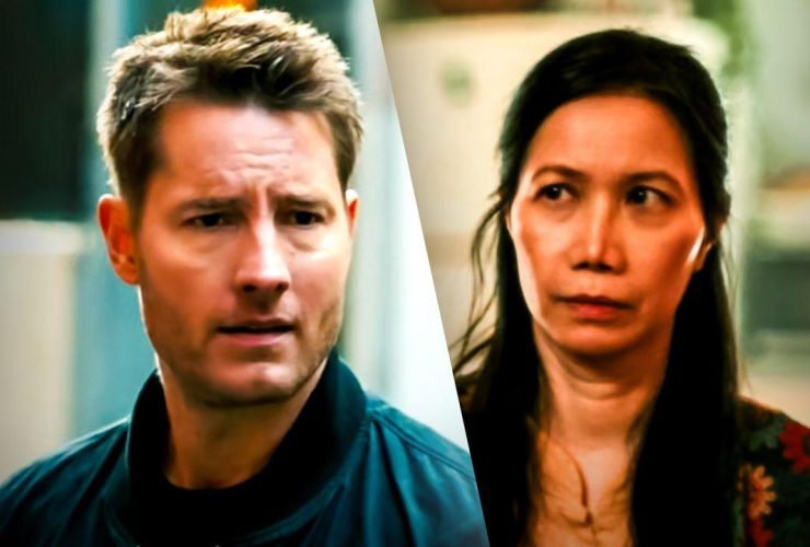Justin Hartley as Colter Shaw and Elyse Dinh as Apple Mai in Tracker