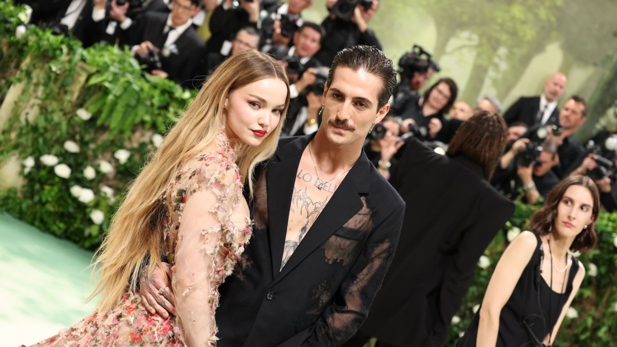 Damiano de Måneskin no Met Gala 2024 com Dove Cameron, beijos e olhares ...