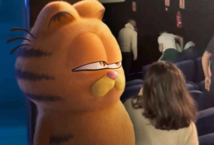 Garfield: briga no teatro durante a exibição do filme de animação, espectadores em estado de choque