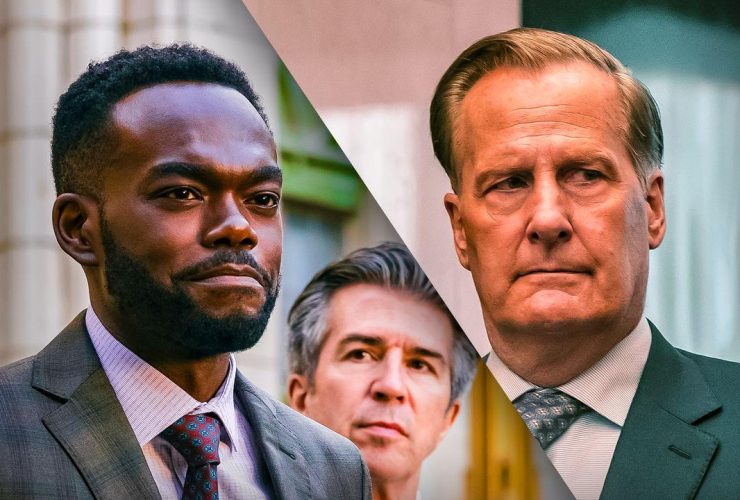 A Man In Full cast including William Jackson Harper as Wes Jordan, Jeff Daniels as Charlie Croker