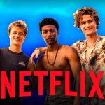 Outer Banks main characters, Netflix logo