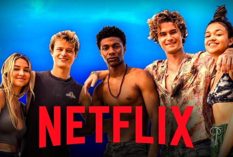 Outer Banks main characters, Netflix logo