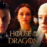 House of the Dragon logo, Aegon, Alicent Hightower, and Rhaenyra