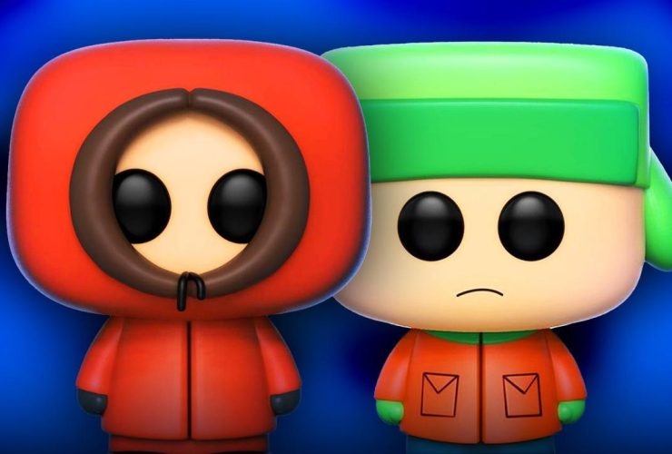 Kenny McCormick and Kyle Broflovski from South Park as Funko Pop figures