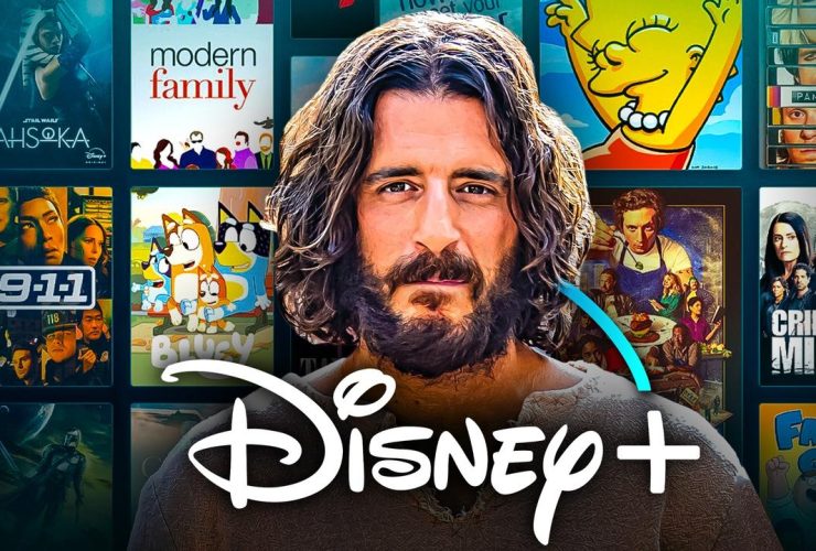 The Chosen Jesus, Disney Plus logo, tv show posters in background