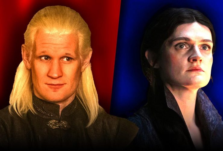 Matt Smith as Daemon Targaryen in House of the Dragon, Gayle Rankin as Alys Rivers in HOTD