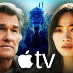 Kurt Russell and Anna Sawai, Monarch: Legacy of Monsters Godzilla, Apple TV logo