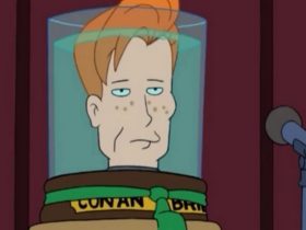O co-criador de Futurama recebeu as boas-vindas hilariantes dos Simpsons de Conan O'Brien