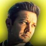 Jeremy Renner as Mike McLusky in Mayor of Kingstown, yellow background