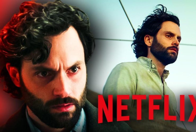 Penn Badgely as Joe in You, Netflix logo