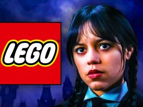 Wednesday, Jenna Ortega, LEGO logo