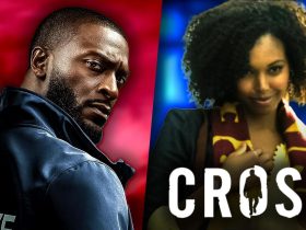 Aldis Hodge as Alex Cross in Cross, Chaunteé Schuler Irving as Maria Cross, Cross logo