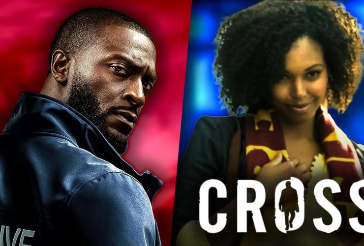 Aldis Hodge as Alex Cross in Cross, Chaunteé Schuler Irving as Maria Cross, Cross logo