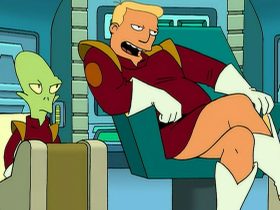 O guarda-roupa exclusivo de Zapp Brannigan em Futurama era originalmente menos revelador