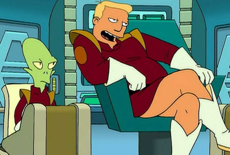 O guarda-roupa exclusivo de Zapp Brannigan em Futurama era originalmente menos revelador