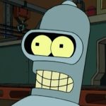 Um dos primeiros projetos do Bender de Futurama deu a ele três antenas, luvas e roupas de Bart Simpson