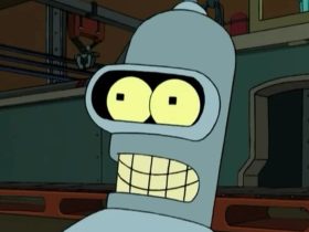 Um dos primeiros projetos do Bender de Futurama deu a ele três antenas, luvas e roupas de Bart Simpson