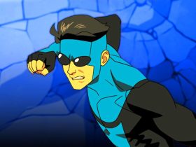 Invincible in Blue and Black suit