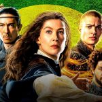 Zoë Robins, Daniel Henney, Rosamund Pike, Josha Stradowski, Marcus Rutherford in The Wheel of Time