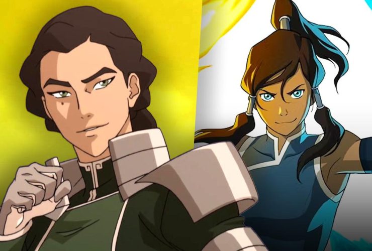 Kuvira and Avatar Korra posing.