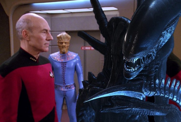 Um crossover de Star Trek cancelado colocou a equipe da próxima geração contra o Xenomorphs de Alien